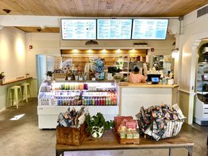 Bright clean interior   at Thrive Juice Bar and Kitchen in Bar Harbor