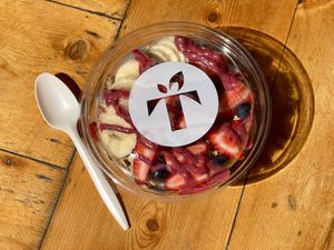 Blue Mermaid bowl  at Thrive Juice Bar and Kitchen in Bar Harbor