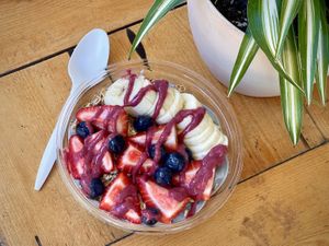 Blue Mermaid bowl  at Thrive Juice Bar and Kitchen in Bar Harbor