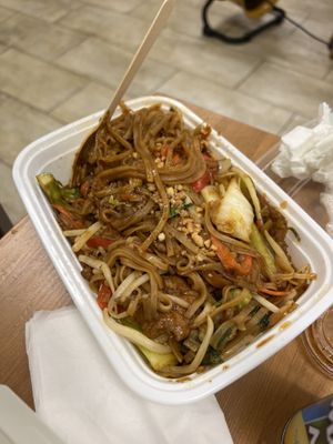 Vegan meat and veggie pad thai  at Wei's Noodle House in Ottawa