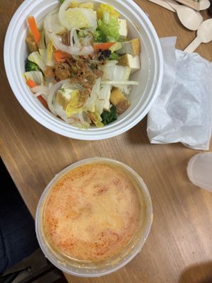 Vegan Thai Style Coconut Hot and Sour Veggie Tofu Noodle Soup   at Wei's Noodle House in Ottawa