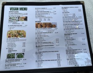 Vegan Menu! Wow!  at Wei's Noodle House in Ottawa
