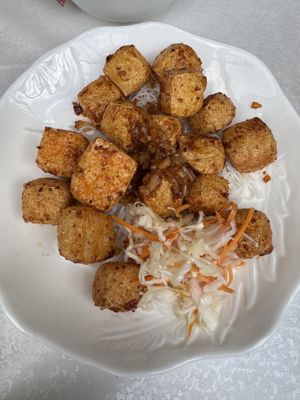 Chilli Garlic Tofu - Vegann Pizza  at Wei's Noodle House in Ottawa