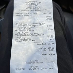   at Wei's Noodle House in Ottawa