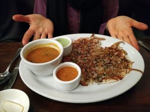 Mushroom Medley Uttapam  at Paper Dosa in Santa Fe