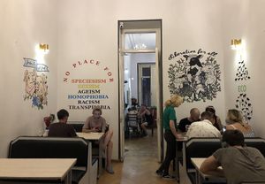 Inside  at Kiwi Vegan Cafe in Tbilisi
