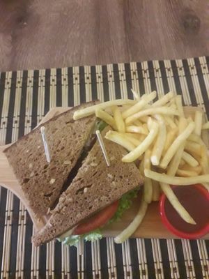 Tofu sandwich again because it was so good at Kiwi Vegan Cafe in Tbilisi