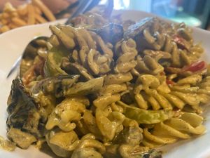 Pasta at Kiwi Vegan Cafe in Tbilisi