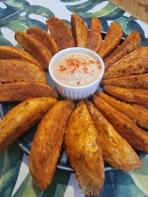 Mexican potatoes at Kiwi Vegan Cafe in Tbilisi