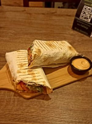 Vegan shawarma at Kiwi Vegan Cafe in Tbilisi