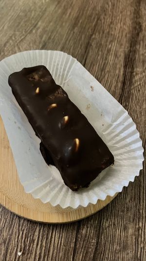 Home made snickers   at Kiwi Vegan Cafe in Tbilisi