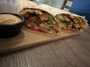 BBQ tofu shawarma  at Kiwi Vegan Cafe in Tbilisi