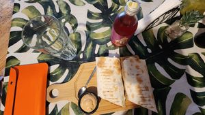 Tofu shuarma at Kiwi Vegan Cafe in Tbilisi