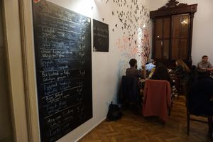 The menu. at Kiwi Vegan Cafe in Tbilisi