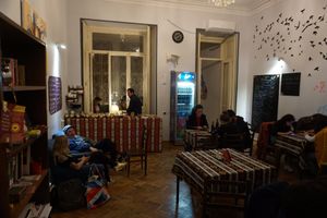 The cafe part. at Kiwi Vegan Cafe in Tbilisi