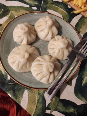 vegan khinkali at Kiwi Vegan Cafe in Tbilisi