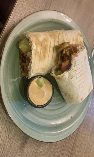 Seitan BBQ wrap  at Kiwi Vegan Cafe in Tbilisi