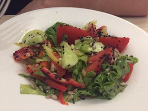 Raw salad at Kiwi Vegan Cafe in Tbilisi