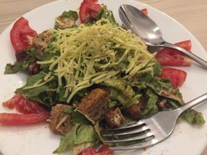 Vegan Caesar Salad at Kiwi Vegan Cafe in Tbilisi