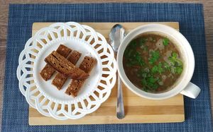 Lentl Soup at Kiwi Vegan Cafe in Tbilisi