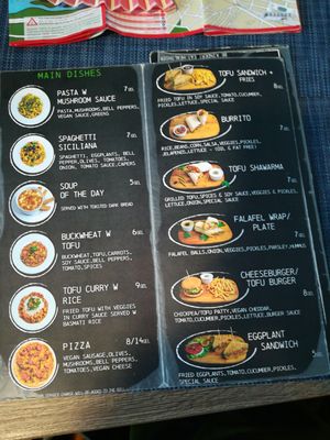 Menu at Kiwi Vegan Cafe in Tbilisi