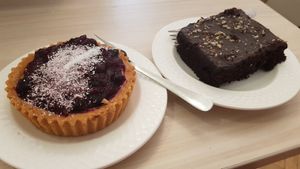 Yummy deserts! at Kiwi Vegan Cafe in Tbilisi