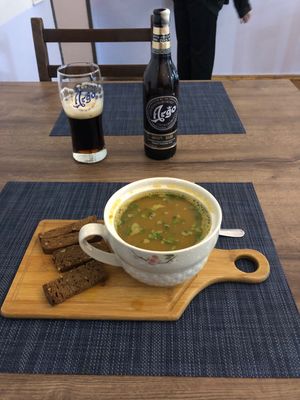 Lentil soup at Kiwi Vegan Cafe in Tbilisi