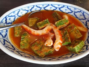 Vegan soup at Baan Ying in Samut Prakan