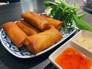 Vegetable deep fried spring roll at Baan Ying in Samut Prakan