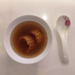 Corn soup at CS Vegan in Hong Kong Island