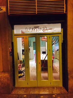 'In ARMONIA we create a peaceful environment to feel at home while eating balanced and healthy. We use only the best organic food - respecting the environment and animals! 100% vegetarian with many vegan options, without gluten and raw food' at Casa Griega in Barcelona