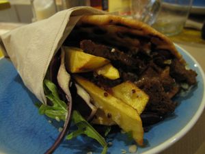 Vegan gyros at Casa Griega in Barcelona