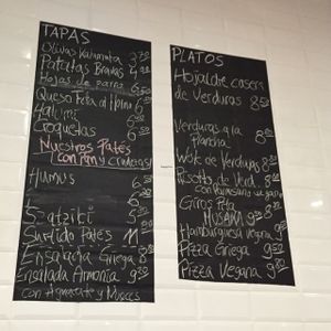 evening menu at Casa Griega in Barcelona