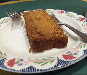 vegan carrot cake at Casa Griega in Barcelona