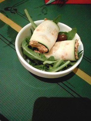 Zucchini and tofu at Casa Griega in Barcelona