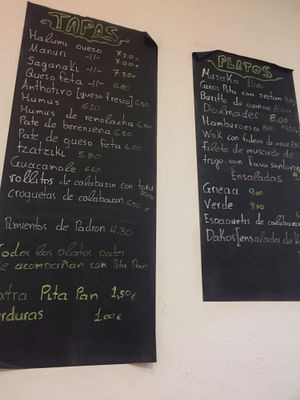 Updated menu  at Casa Griega in Barcelona