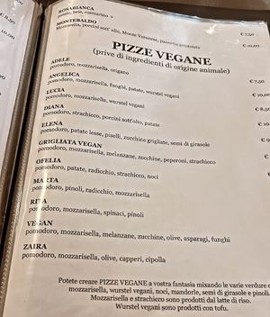 Menu pizze veg  at Pizzeria Gardesana in Bussolengo
