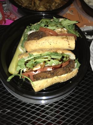 Vegan Chicken Caprese Sandwich (Special). at Triangle Tavern in Philadelphia