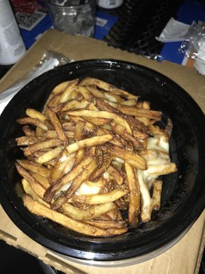 French Fries with Vegan Mozzarella. at Triangle Tavern in Philadelphia