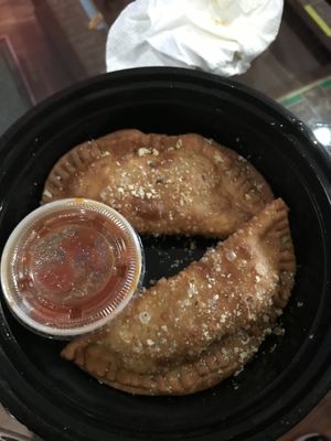 Vegan Fried Pizza Empanadas (Special). at Triangle Tavern in Philadelphia