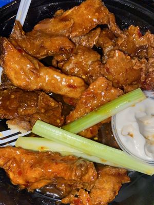Vegan wings with Sweet Homestyle sauce at Triangle Tavern in Philadelphia