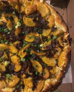 Loaded baked potato pizza  at Triangle Tavern in Philadelphia