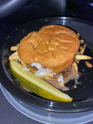 Vegan Poutine Burger (Special). at Triangle Tavern in Philadelphia