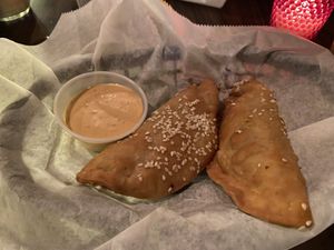 Vegan Cheeseburger Empanadas (Special). at Triangle Tavern in Philadelphia