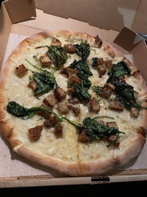 Vegan Chicken Alfredo Pizza (Special). at Triangle Tavern in Philadelphia