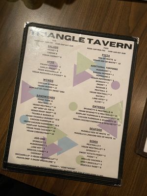 Menu as of May 24, 2022  at Triangle Tavern in Philadelphia