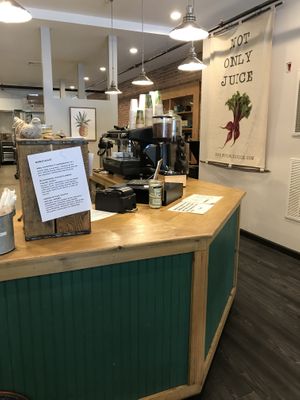 Counter at Not Only Juice in Willimantic
