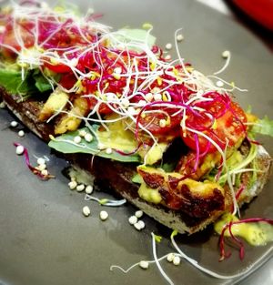 tosta vegetal at Bicocina Organic in Madrid