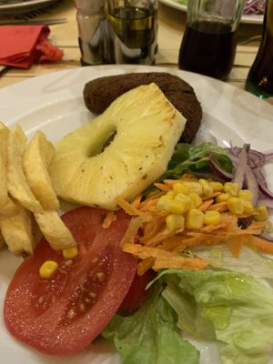 Alheira de cogumelos at Francesinhas Al Forno da Baixa in Porto