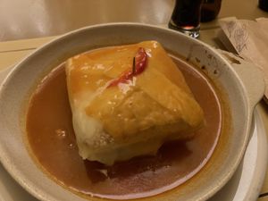 It fills you up so quickly 😍💛 at Francesinhas Al Forno da Baixa in Porto